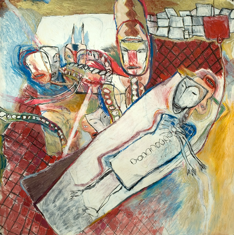 Dismissing The Question To My Answers, Mixed Media on Paper 60"x60, 2007