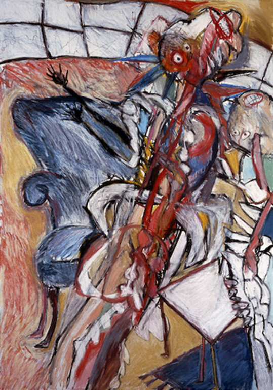 Domestic Scene, Mixed Media on Paper 47" x 31" , 2006