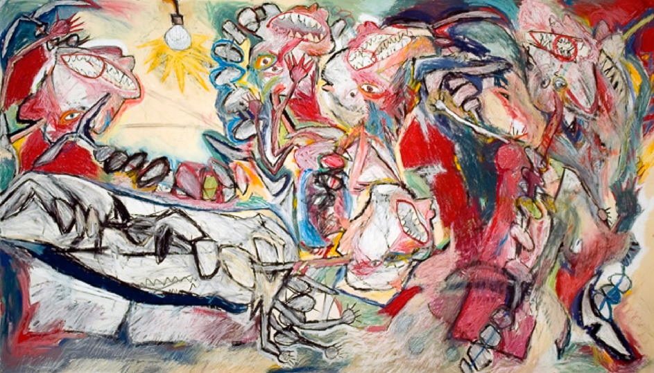Chaos Theory, Mixed Media on Paper 56" x 99", 2006