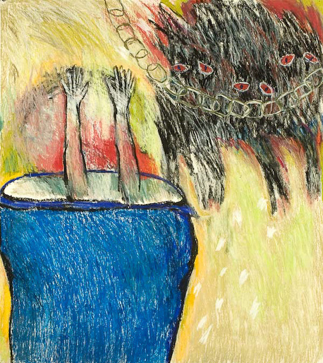 Blue Vessel 45x40